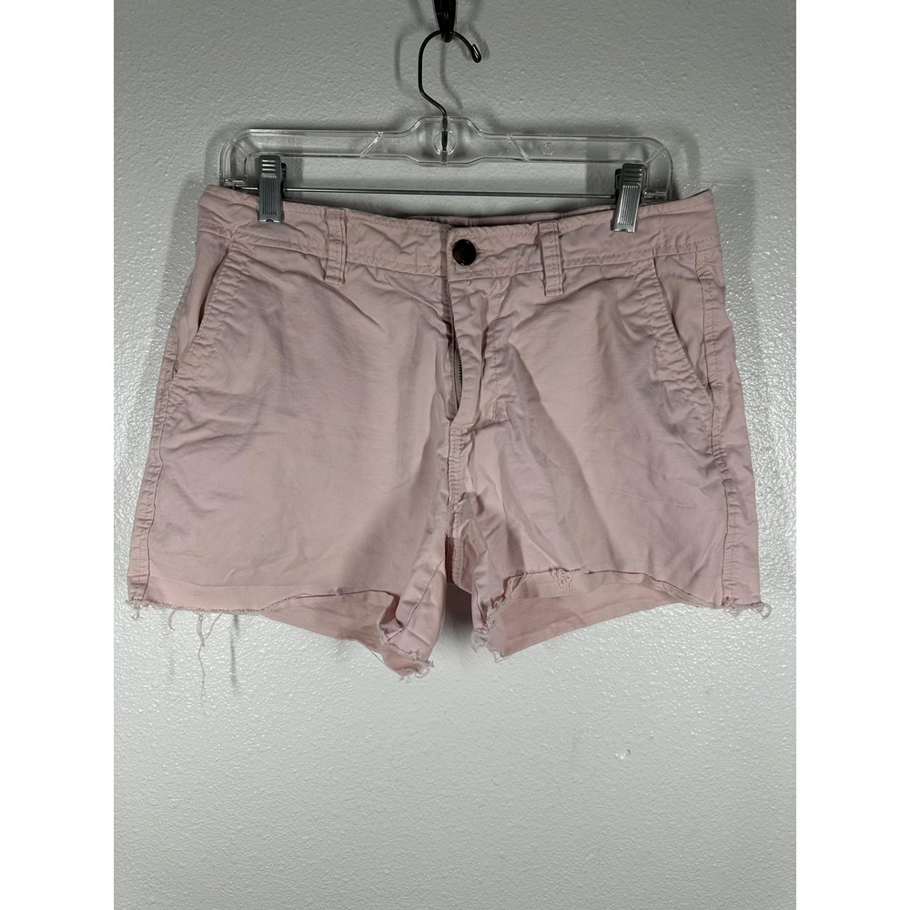 Aeropostale Shorts Womens 30 Pink Chino Twill Raw Hem Frayed Casual Stretch